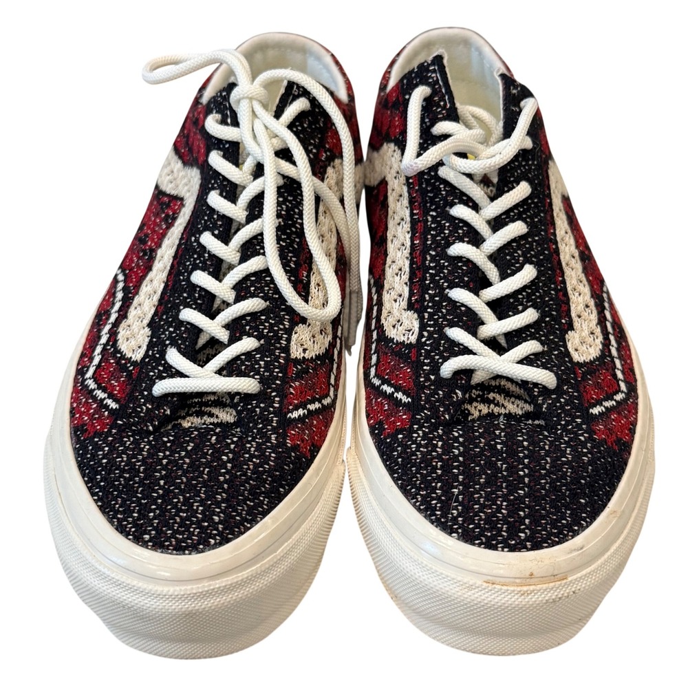 Vans Old Skool Tapered Eco Theory Knit Burgundy Black White Mens 7.5 Womens 9